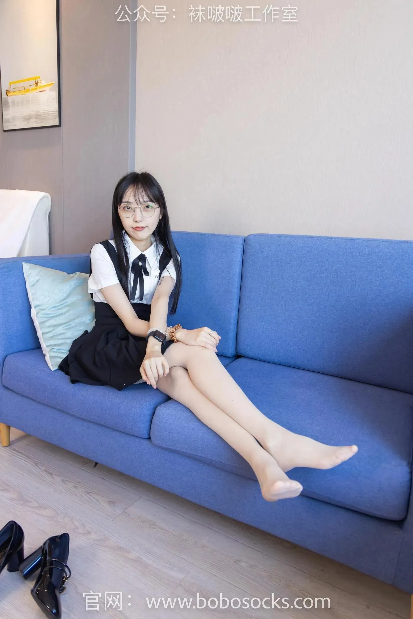 [BoBoSocks袜啵啵]NO.121 稚予-高跟鞋、白棉袜、肉丝 [138P]插图5